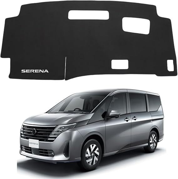 【在庫処分】SAWAKAKI 日産 セレナ C28 専用 ダッシュボードマット 日焼け防止 劣化防止 保護マット ポリエステル素材 滑り止め ロゴ付き アクセサリー 内装 カスタムパーツ