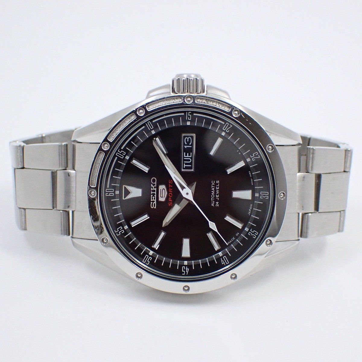 SEIKO セイコー 5スポーツ メカニカル 自動巻き メンズ 腕時計 黒文字 