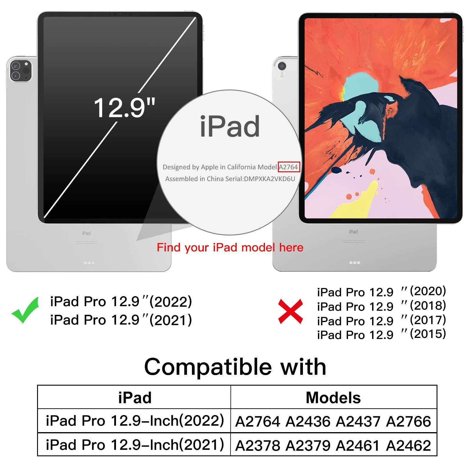【色: ブラック】JEDirect iPadPro12.9インチ 第6/5世代、