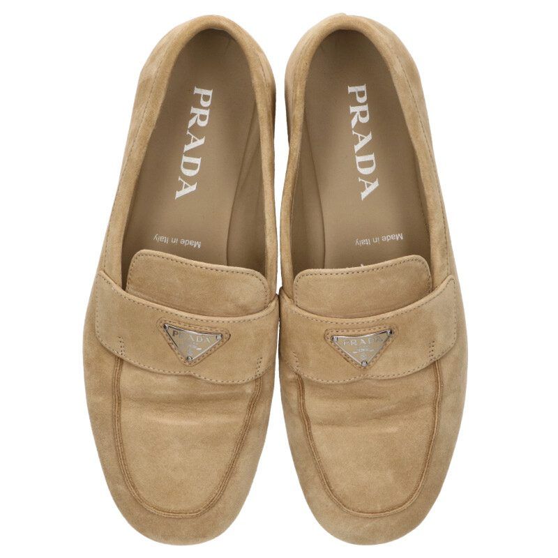 プラダ 2DG143 トライアングルプレートスエードフラットローファー メンズ 6.5 WWW_USTAUSTRALIA_COM_AU