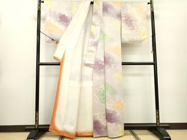 平和屋着物▽上質な小紋 霞文 暈し染め 正絹 逸品 未使用