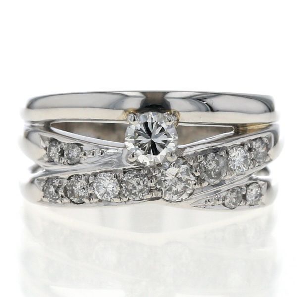Pt900 プラチナ リング ダイヤモンド 0.90ct クロスライン