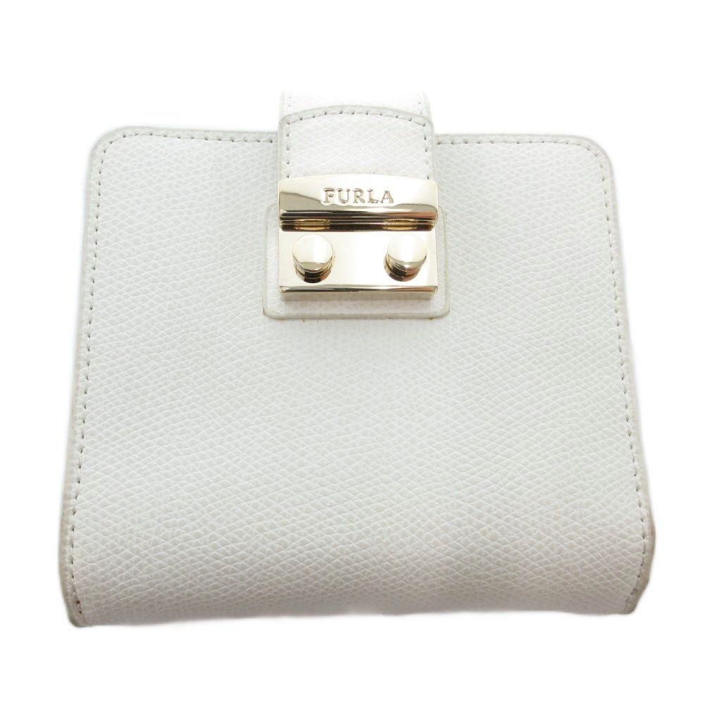 フルラ FURLA 二つ折り財布 小銭入れ ロゴ 白 ホワイト JS GY18