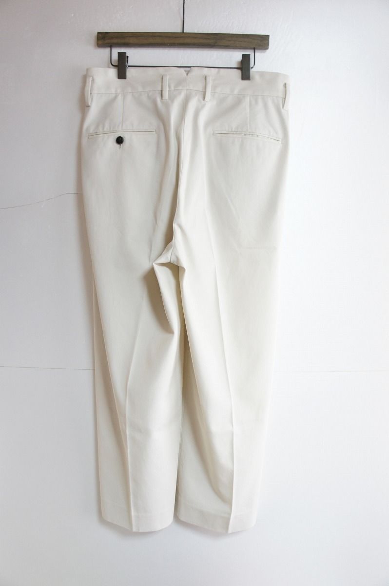 美品20SS URU ウル COTTON GABARDINE 2TUCK PANTS 20SCG08 コットン 
