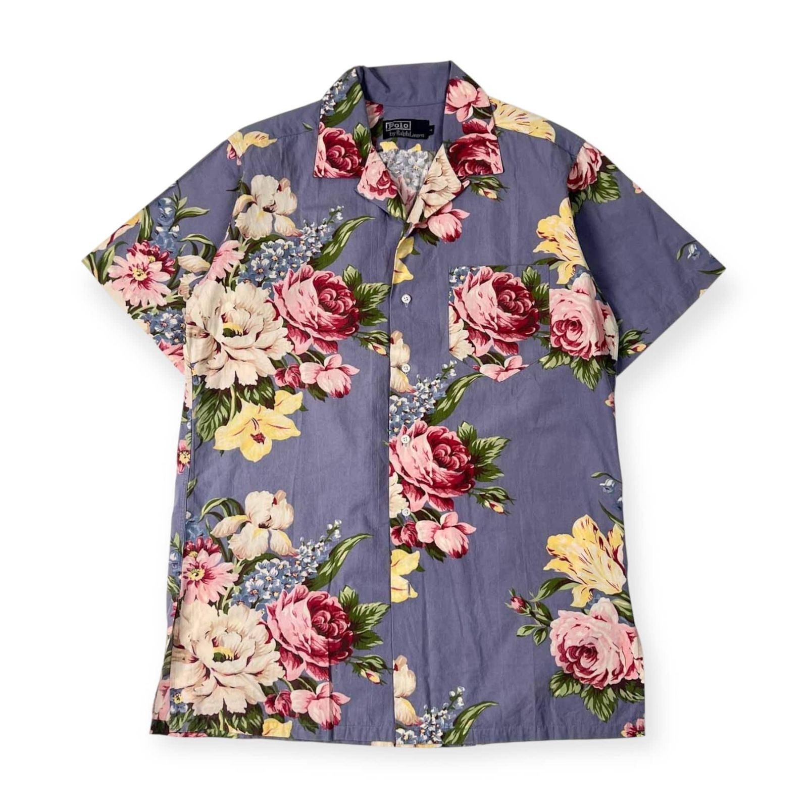 90s Polo Ralph Lauren ラルフローレン 花柄 バラ 半袖 開襟
