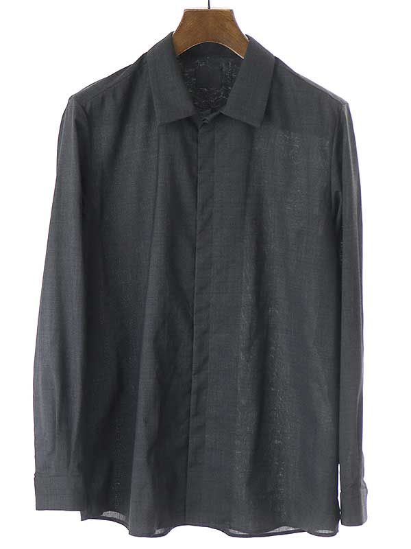 山内 ヤマウチ 18SS ノーミュールシングウールシルクシャツ 