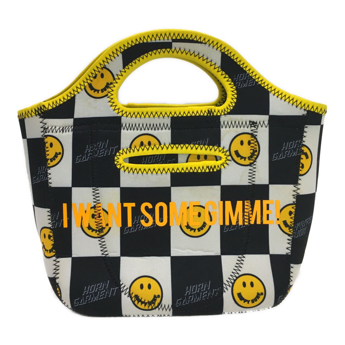 中古 ホーンガーメント HORN GARMENT カートバッグ 黒×白×黄