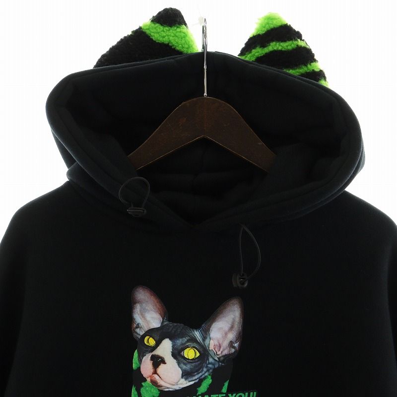 PINKSPINKパーカー PINKSPINK ピンクスピンク パーカー プルオーバー ロゴプリント 猫耳 L