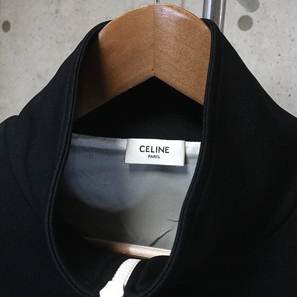 ぅ*️様 CELINE トラックスーツジャケット ブラック CELINE】トラックスーツジャケット ベルベットジャージー