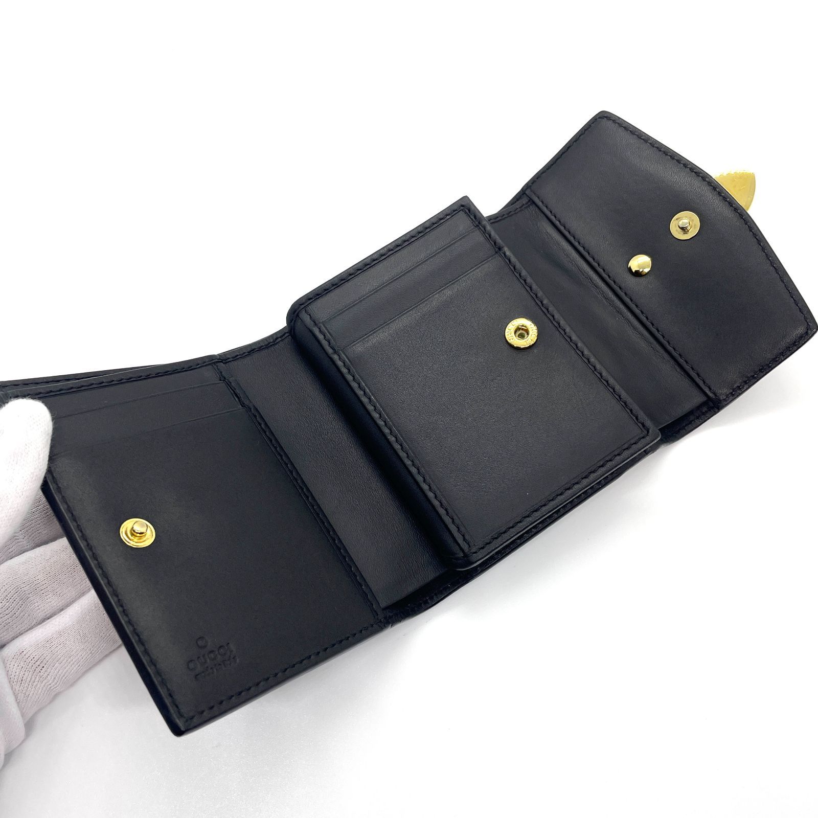 521 極美品 グッチ 476081 シェリーライン 三つ折り財布 ウォレット 521】 極美品 GUCCI/グッチ 476081 シェリーライン 三つ折り財布