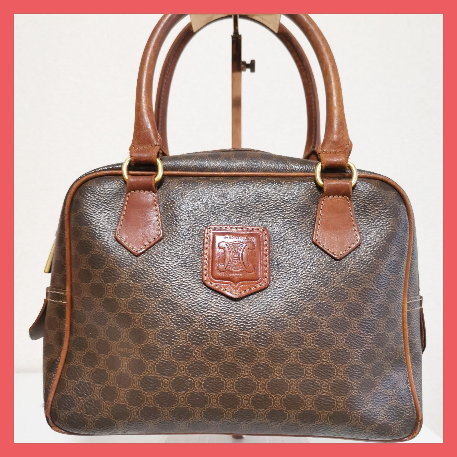 正規品 CELINE セリーヌ マカダム柄 ボストンバッグ ハンドバッグ  