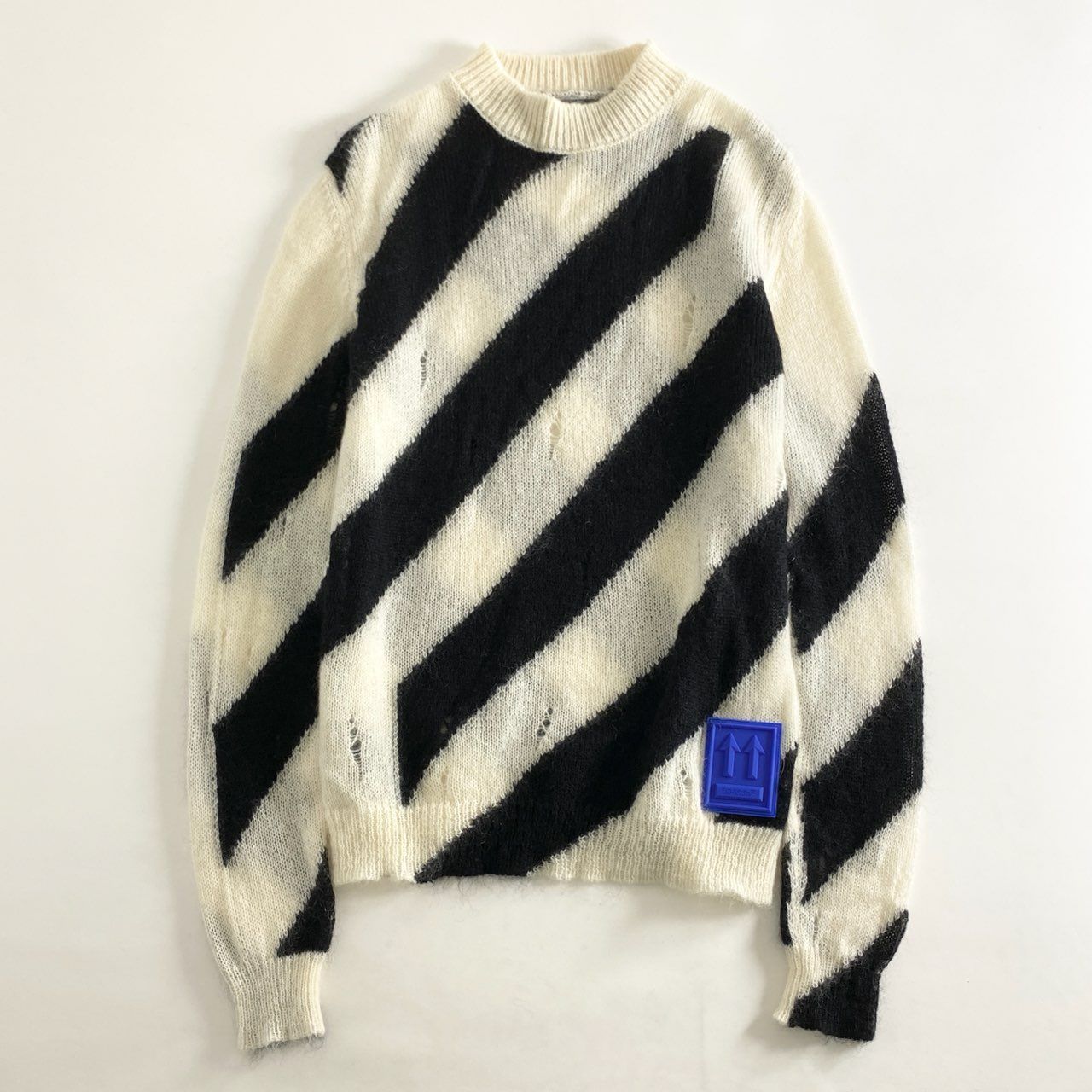 80h12 OFF-WHITE オフホワイト MOHAIR DIAG SWEATER モヘアニット 