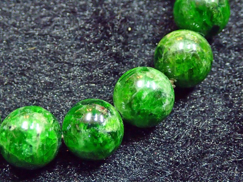 天然石ブレスレット】ダイオプサイト_Diopside (直径：12.5mm)-