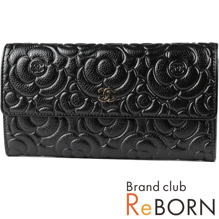 新品同様品 - ほぼ新品〕シャネル/CHANEL カメリア 二つ折長財布 新品同様品 - ほぼ新品〕シャネル/CHANEL カメリア 二つ折長財布