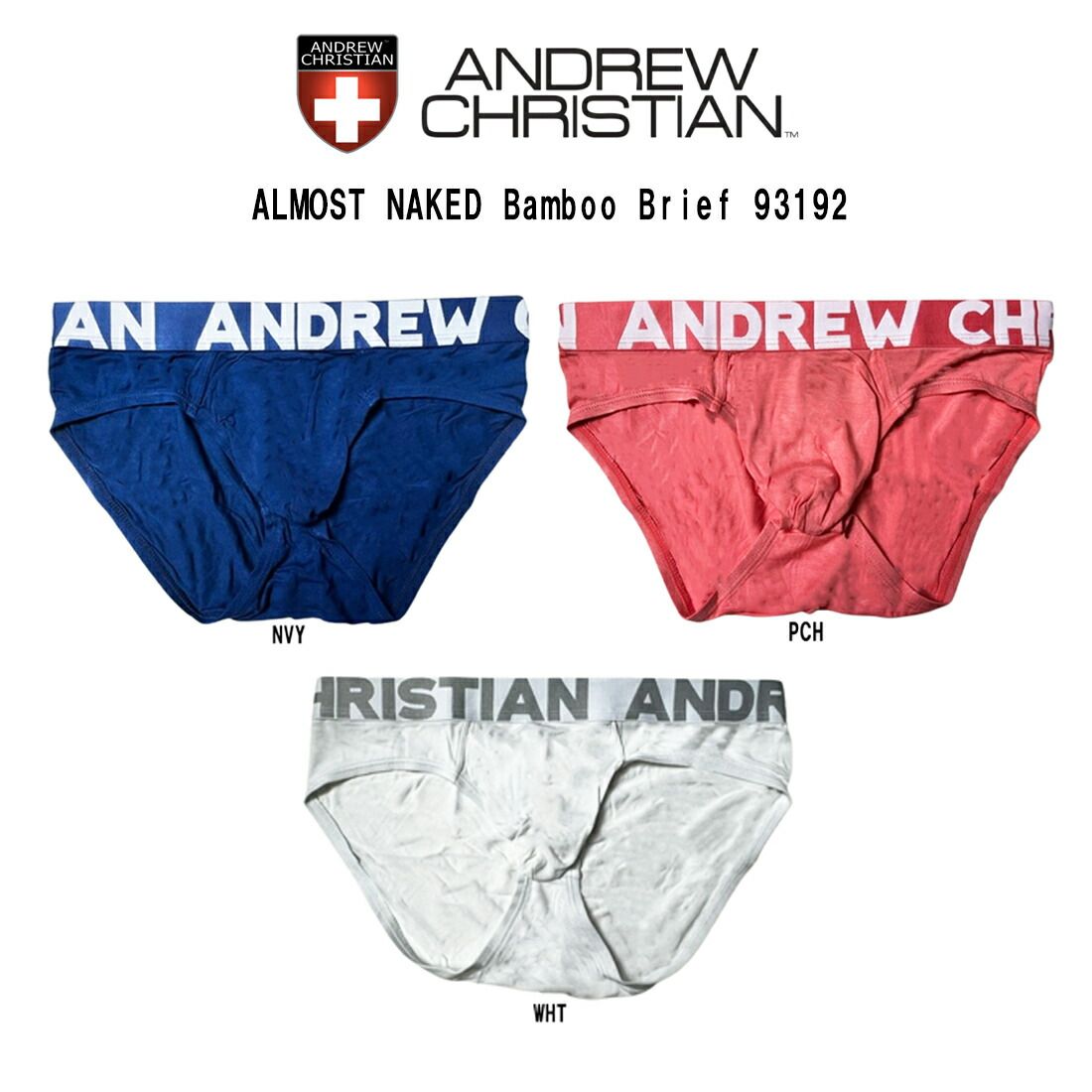 ANDREW CHRISTIAN(アンドリュークリスチャン)ブリーフ 前閉じ フルバック メンズ 男性用 下着 パンツ レーヨン セクシー  ALMOST NAKED Bamboo Brief 93192 - メルカリ