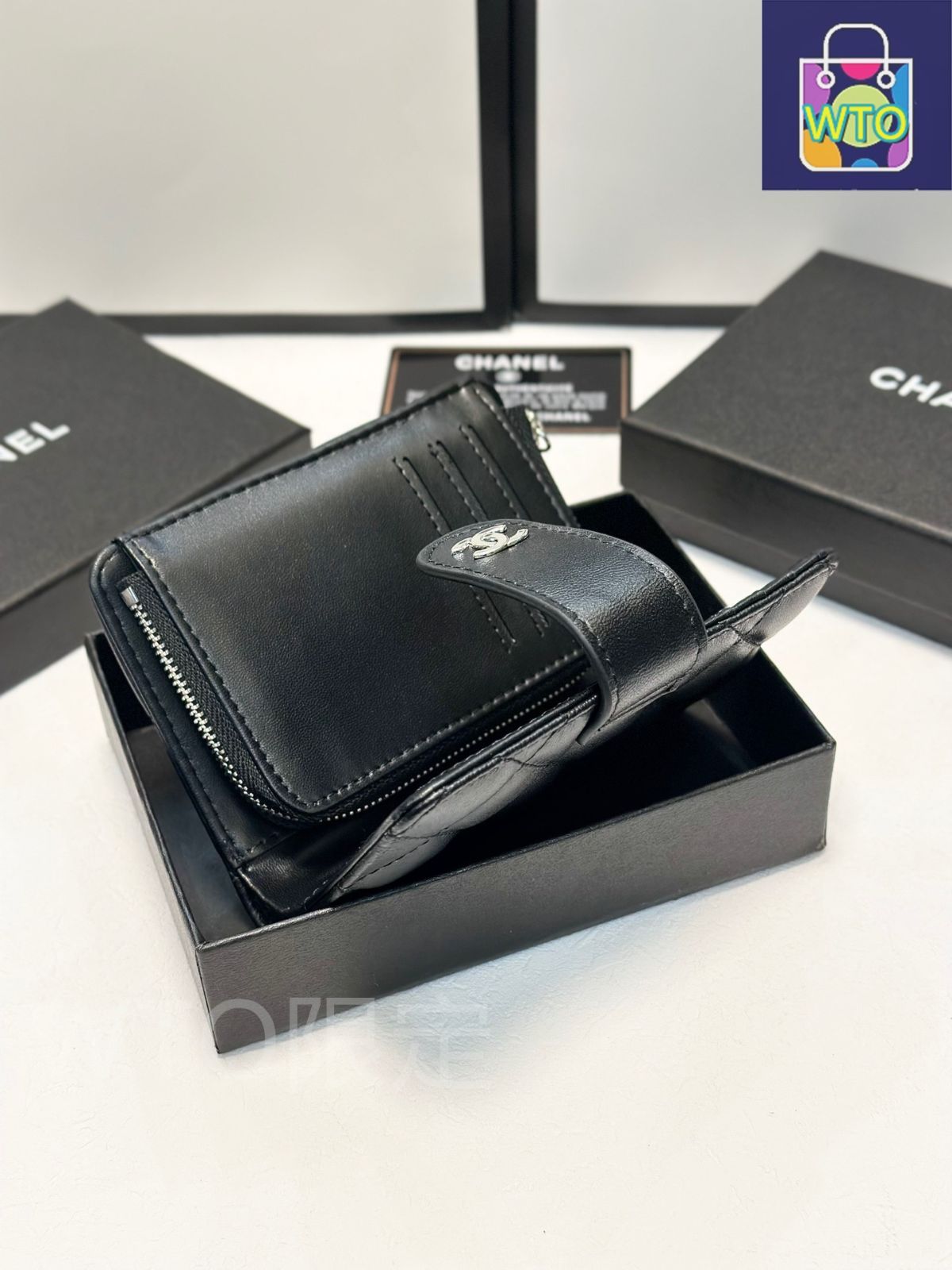 コンパクトで収納力◎ CHANEL ショートウォレット 財布 org.jpg