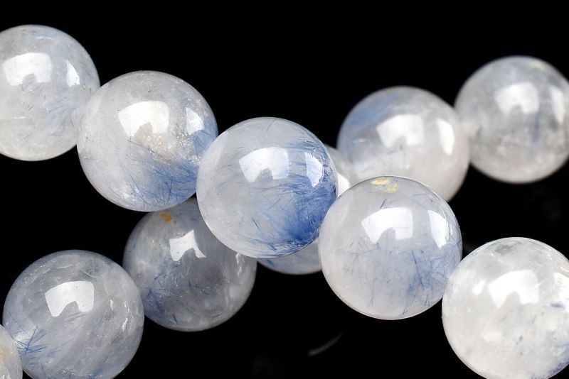 1点物】希少◇青い花 デュモルチェライトインクォーツ 8mm