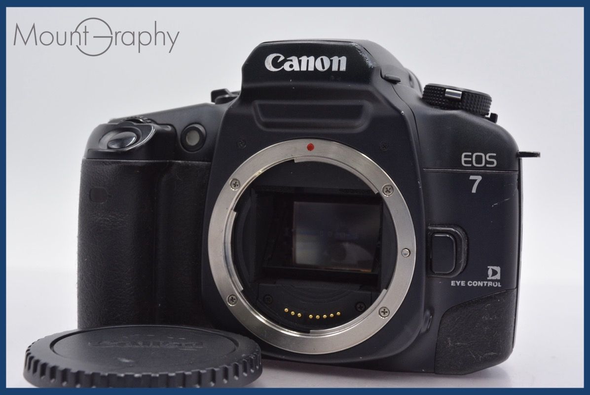 上 キヤノン Canon EOS 7 前キャップ付 完動 同梱可 am369