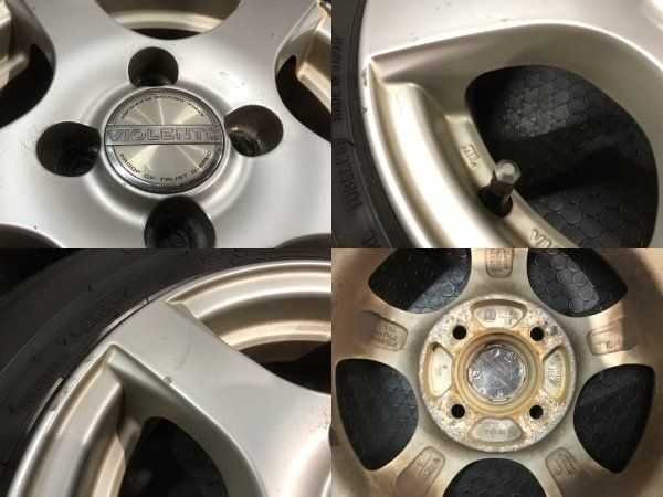 【GOODYEAR EfficientGrip ECO 155/80R13】夏タイヤ【VIOLENTO 13インチ 5J4HPCD100+36】23年製 バリ溝 ヴィッツ パッソ等　(MTL787)クレジットカード QRコード決済可能 GOODYEAR EfficientGrip ECO 155/80R13】夏タイヤ【VIOLENTO 13インチ