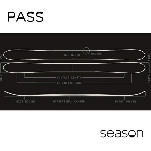 新品未使用】SEASON EQPT PASS 185cm 新品未使用】SEASON EQPT PASS