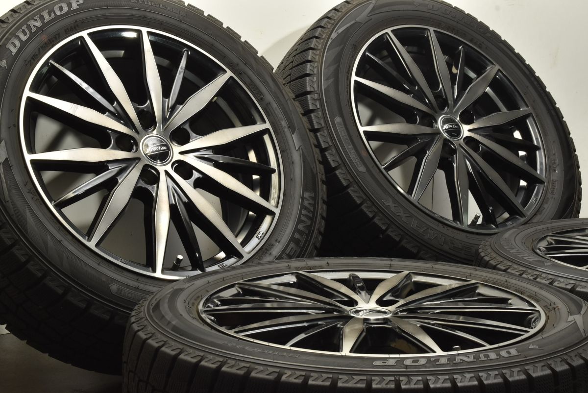 バリ溝 Fディレクション 17in 7J 48 PCD114.3 ダンロップ ウィンターマックス WM02 215 55R17 エスティマ オデッセイ ヴェゼル