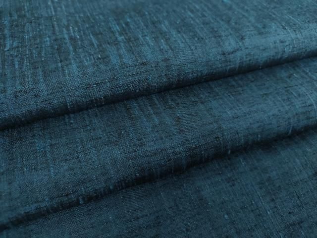 平和屋着物●男性 紬 キングサイズ 紺地 正絹 DAAY1104ps