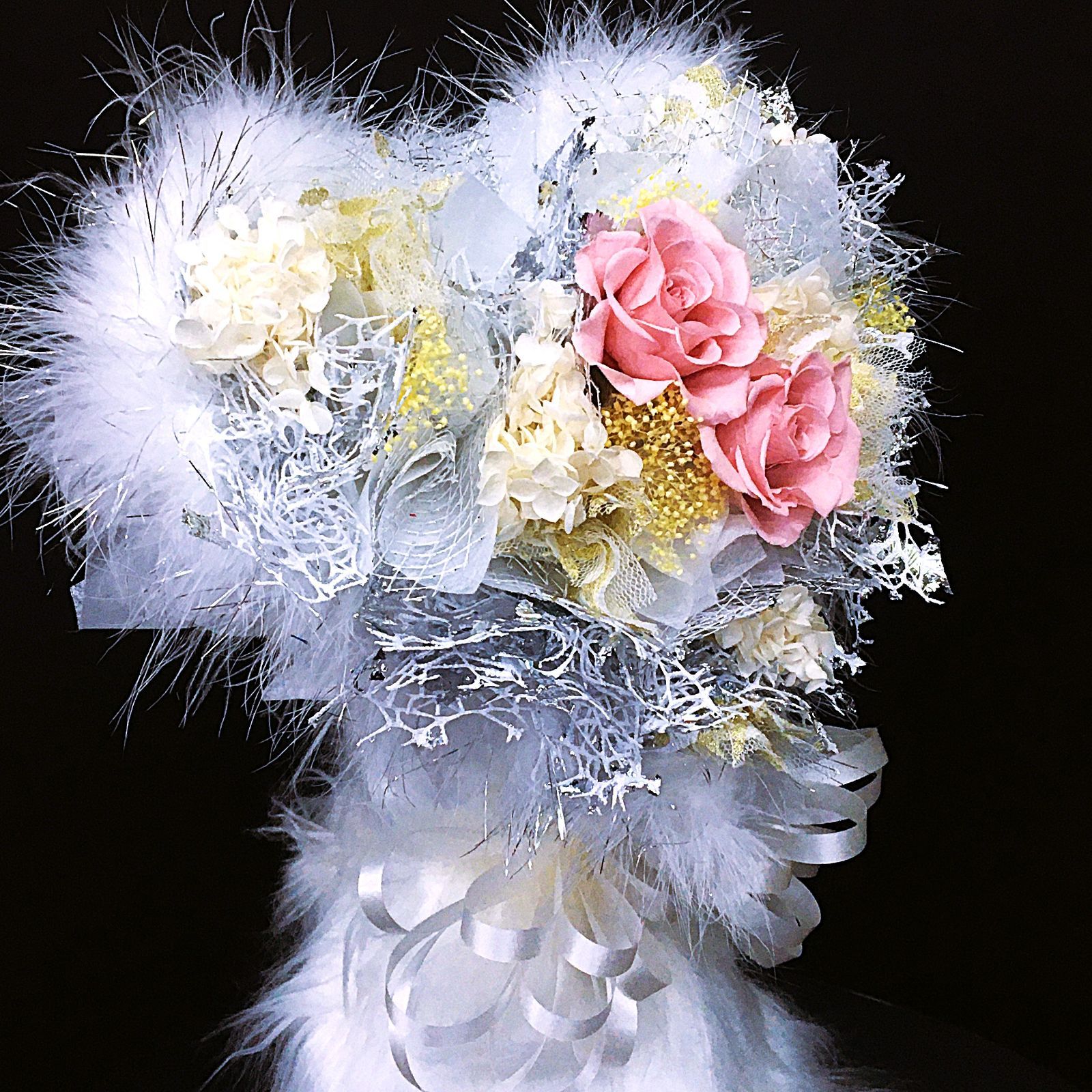 置けるブーケ ~ピンクローズ~ 天使のハート B-042