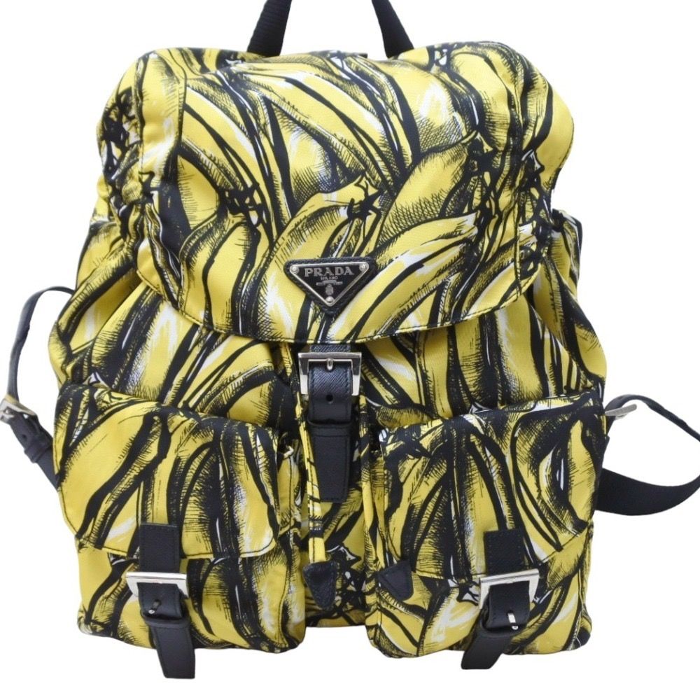 PRADA プラダ　リュック　バナナ柄　希少 PRADA プラダ リュック デイパック バナナ柄 イエロー ナイロン