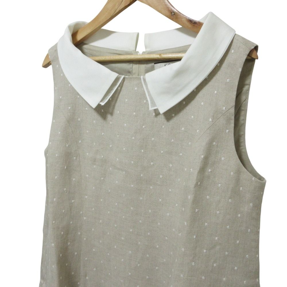 Foxey フォクシー　ノースリーブ　リネン　ワンピース FOXEY - Foxey リネン混 ノースリーブ ワンピースの通販 by