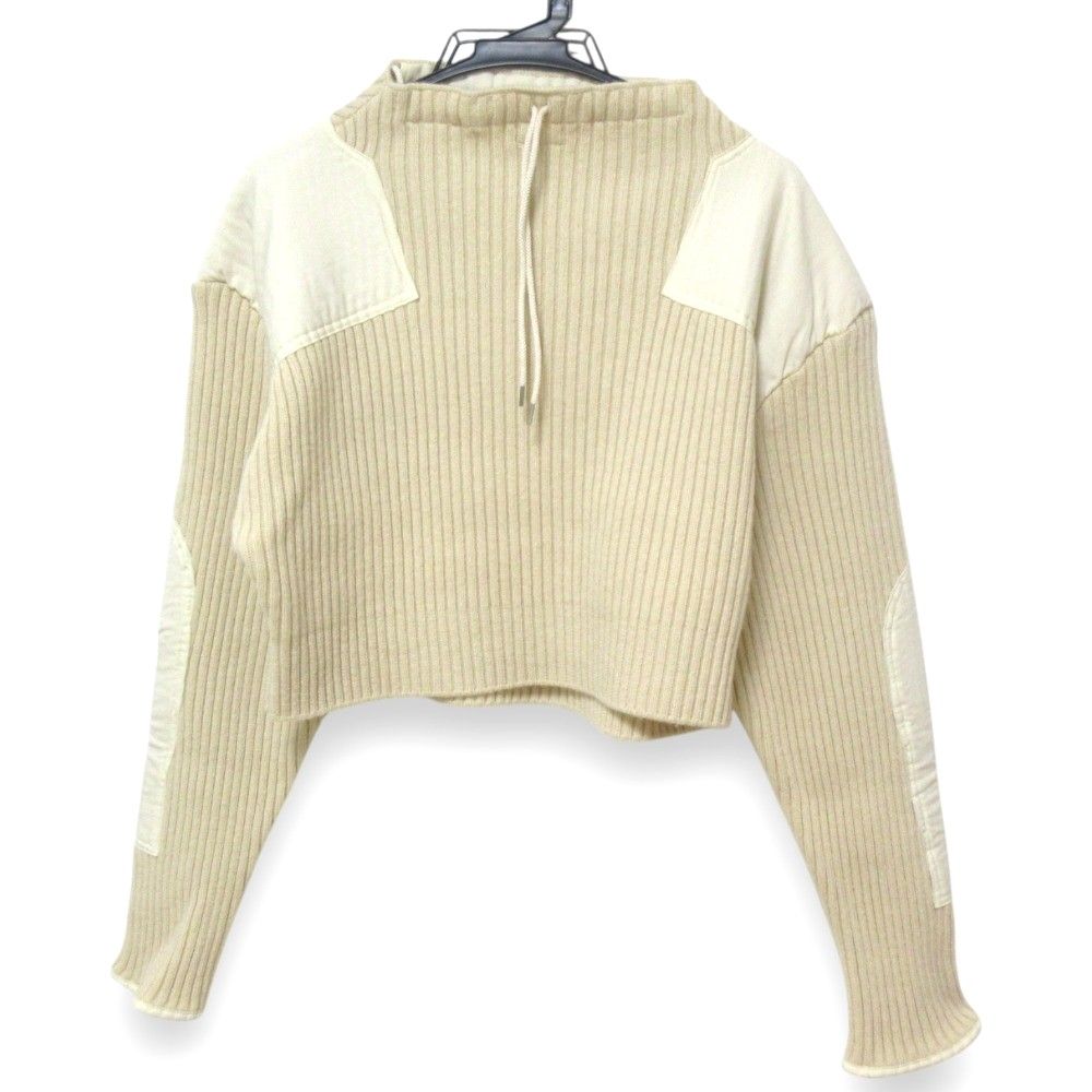 FUMIKA UCHIDA フミカウチダ RIB KNIT PATCHED CROPPED SWEATER クロップド ニット セーター FU-Q-KT006 サイズ36 アイボリー レディース 古着