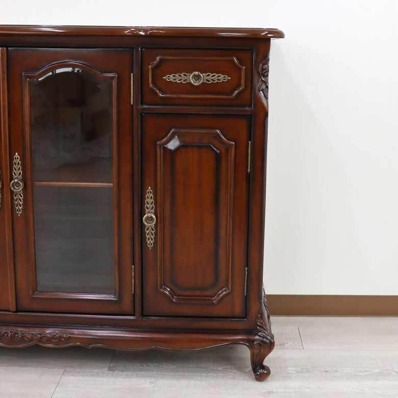 未使用アウトレット アンティーク調 猫脚 キャビネット マホガニー サイドボード 未使用アウトレット アンティーク調 猫脚 キャビネット マホガニー