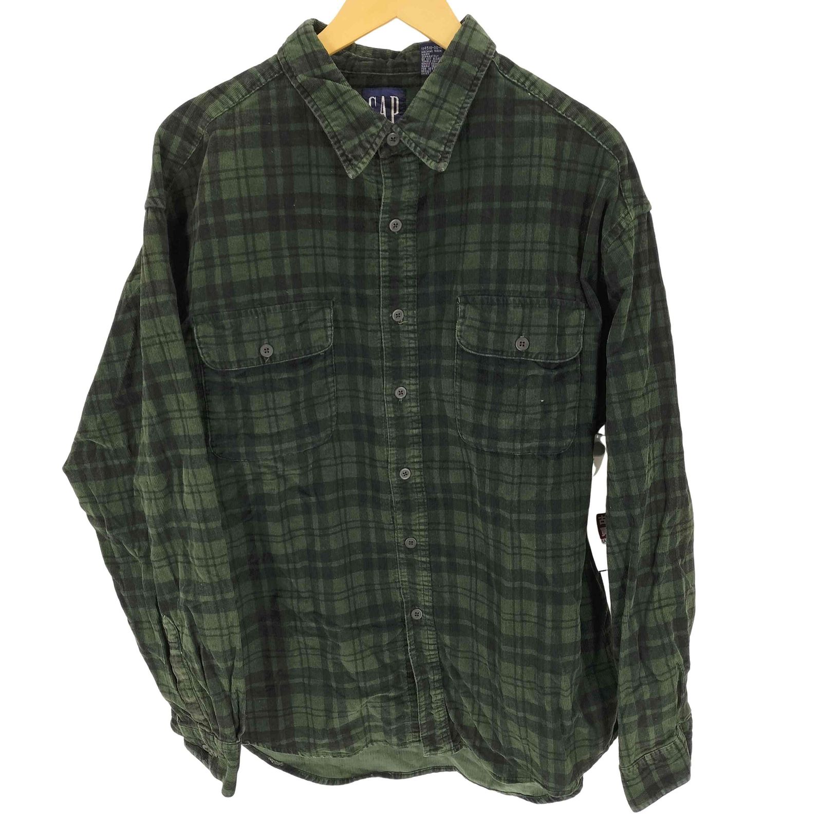 ギャップ Gap old 紺タグ コーデュロイチェックシャツ メンズ JPN：L 