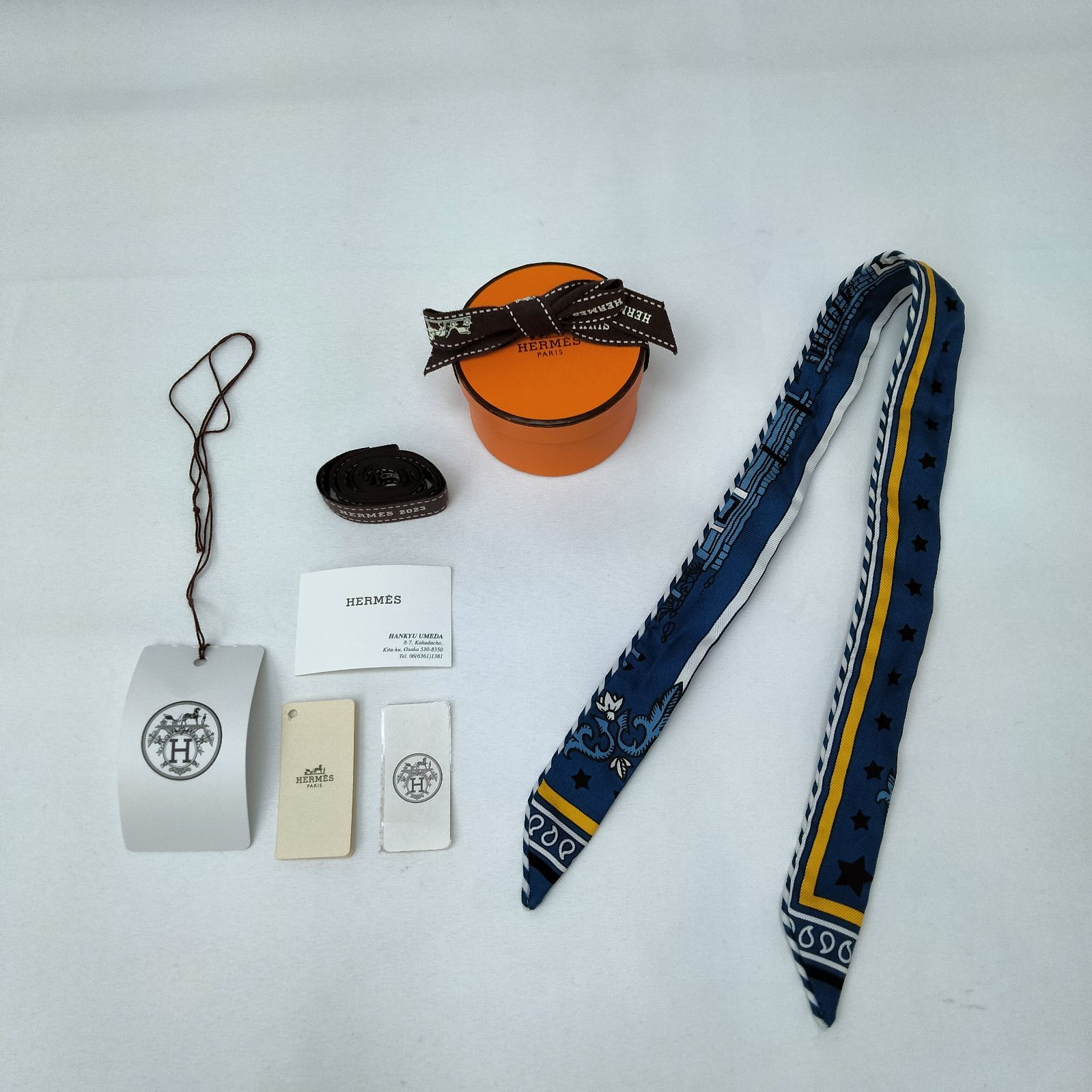 ✨️HERMES ✨️エルメスツイリードール スカーフ キャンディ 青