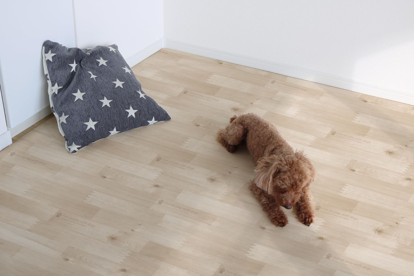 明和グラビア ペット用 防滑 消臭 防水マット TINSF-203 120 cm×240 cm 木目柄 ベージュ