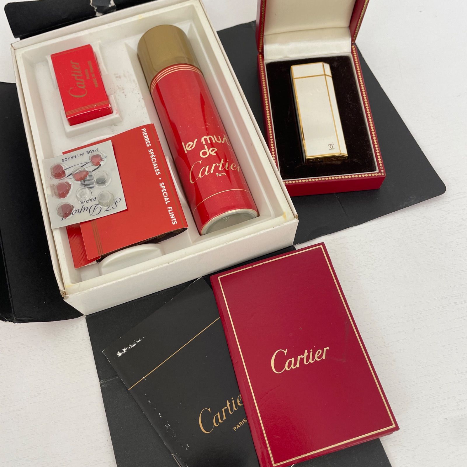 Cartier カルティエ ペンタゴン ガスライター アイボリー×ゴールド リフィルセット