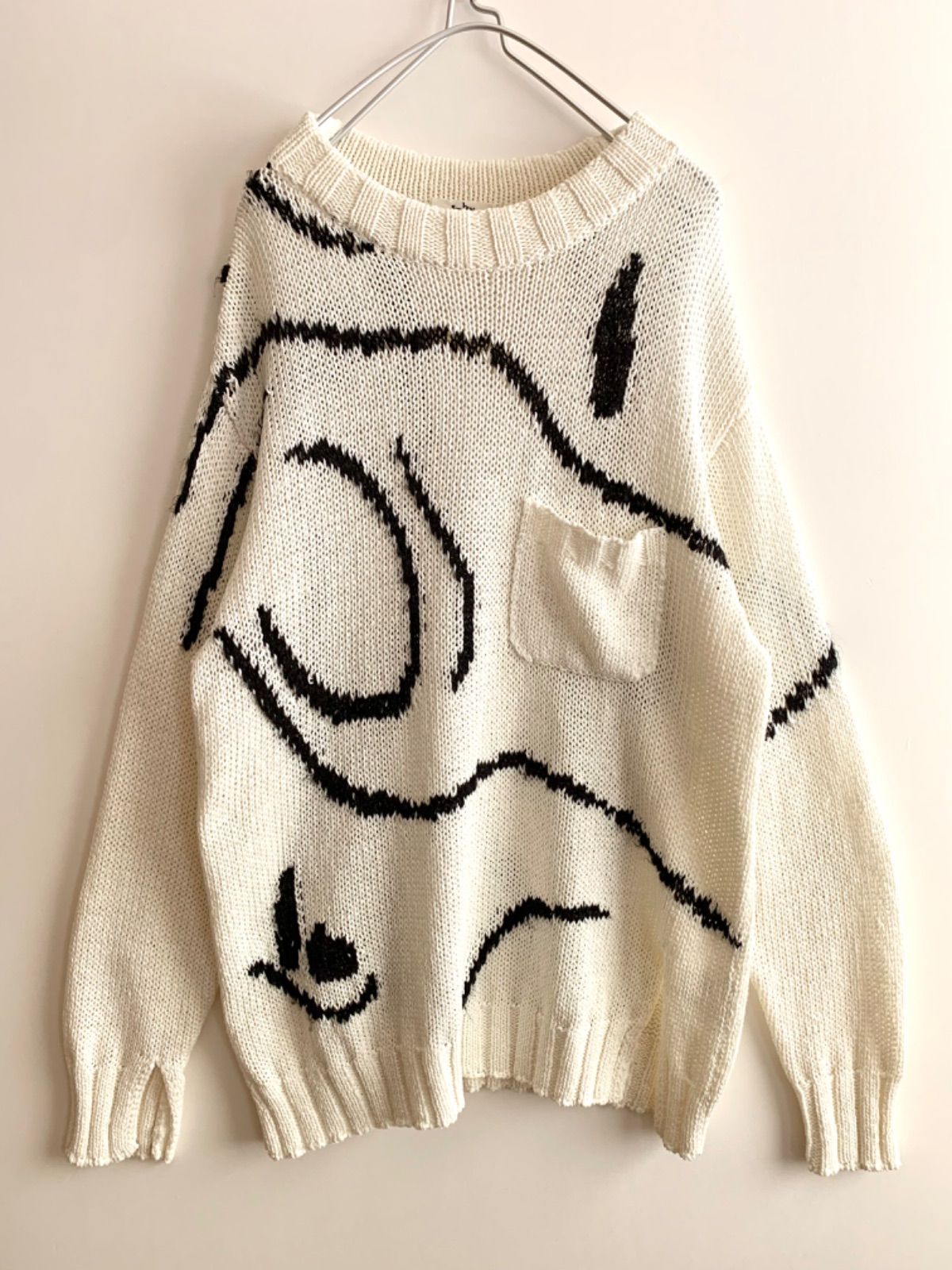 Saby サバイ INTARSIA C/N KNIT Hand Drowing By Tsuchida Ayumi 