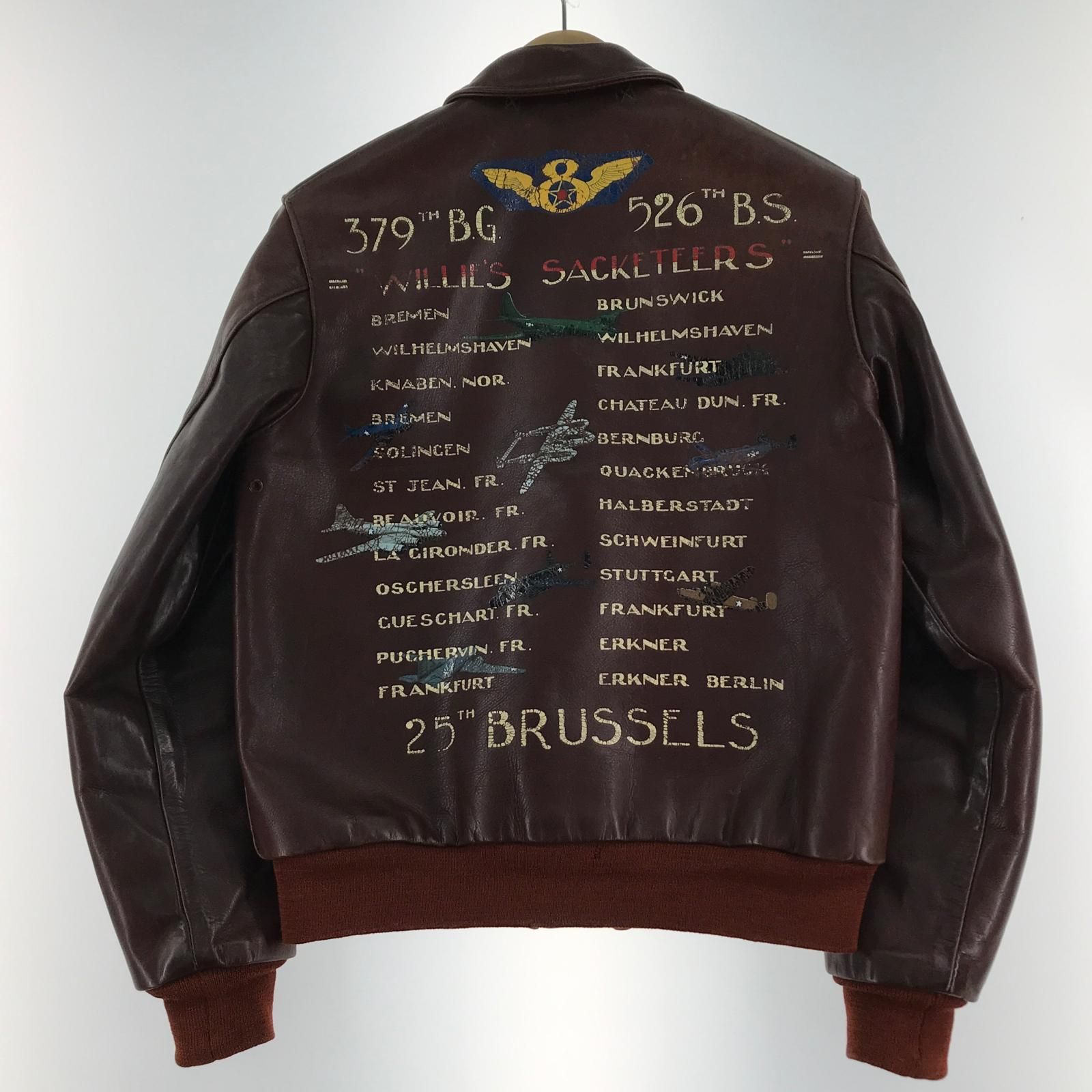 AERO LEATHER レザージャケット SIZE38 ブラウン