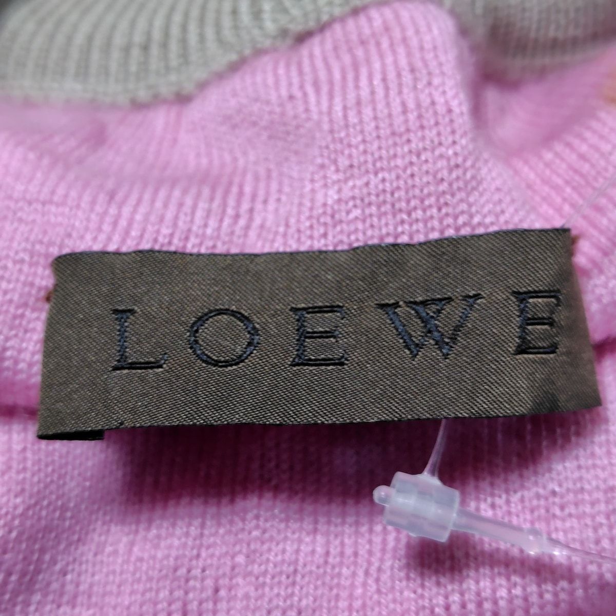 ロエベ　レディースカーディガン　ピンク LOEWE(ロエベ) カーディガン サイズL レディース - ベージュ