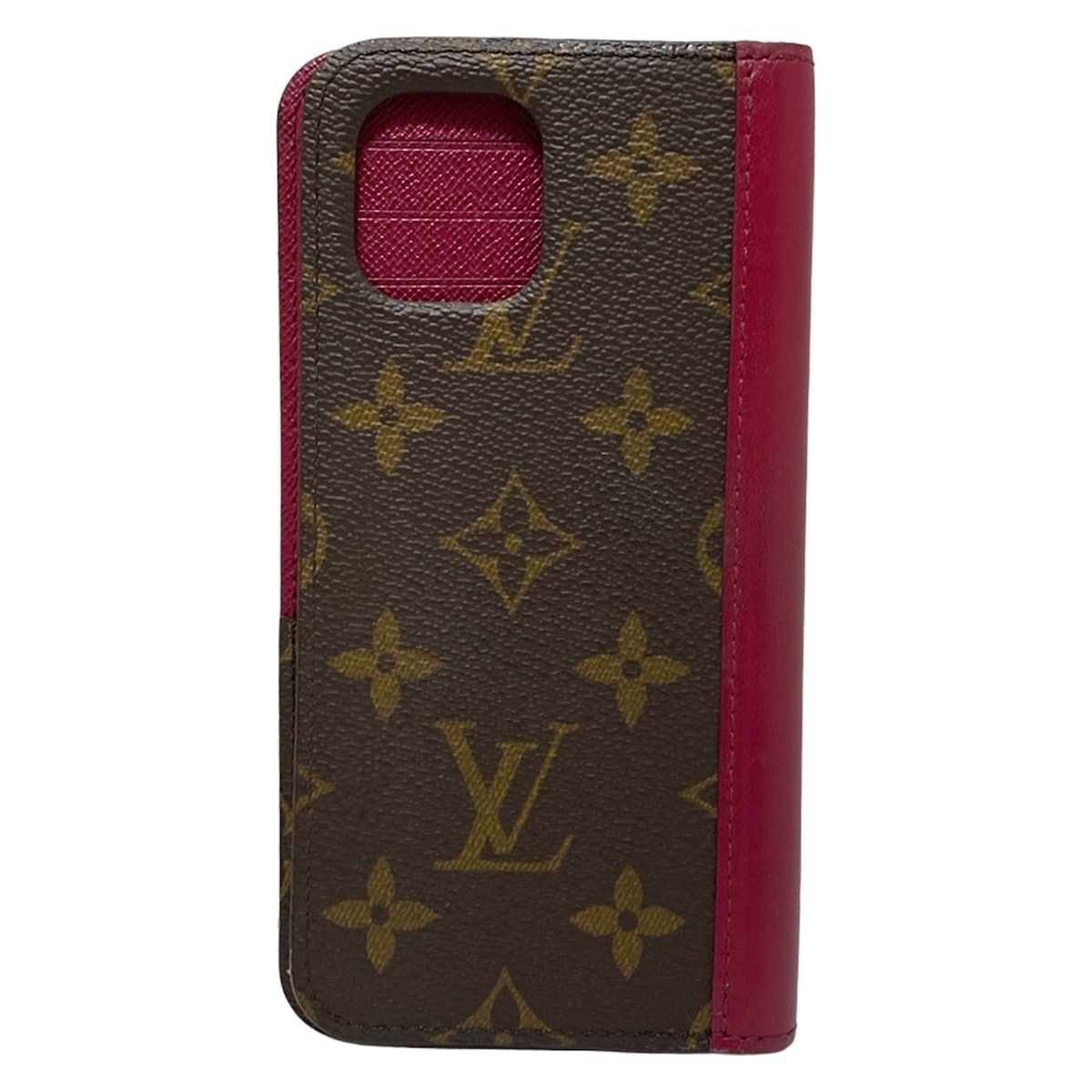 LOUIS VUITTON ルイヴィトン 携帯電話ケース モノグラム IPHONE11フォリオ M69678 フューシャ iPhoneケース イニシャル刻印 レザー 牛革