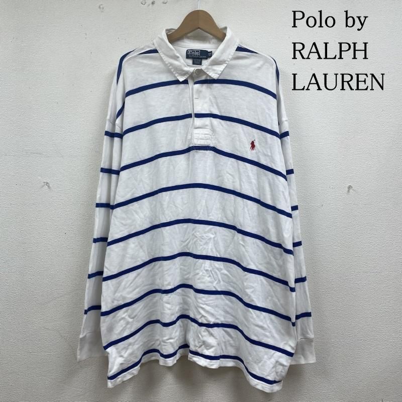 Polo by RALPH LAUREN ポロバイラルフローレン ポロシャツ 長袖 ポロシャツ ラガーシャツ 長袖 ボーダー ワンポイント 刺繍 ロゴ スリット コットン カジュアル 大きめ サイズ4XB ビッグシルエット