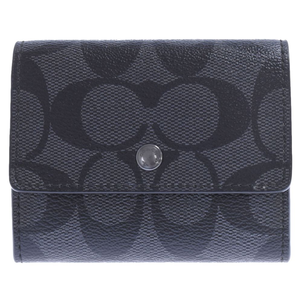 COACH (コーチ) シグネチャー コンパクトウォレット ブラック