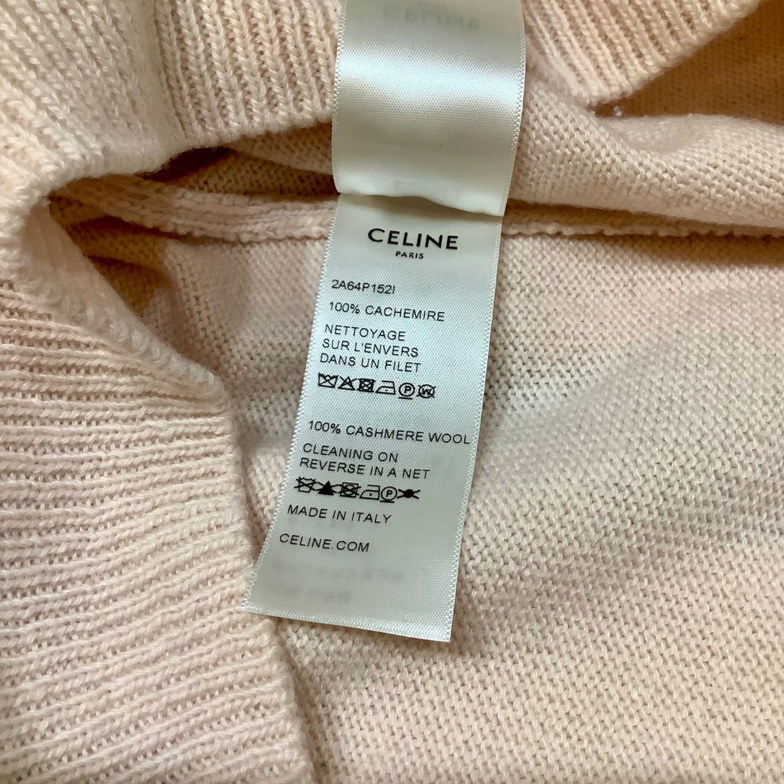 セリーヌ CELINE エディ期 馬車 刺繍 カシミヤ タートルネック