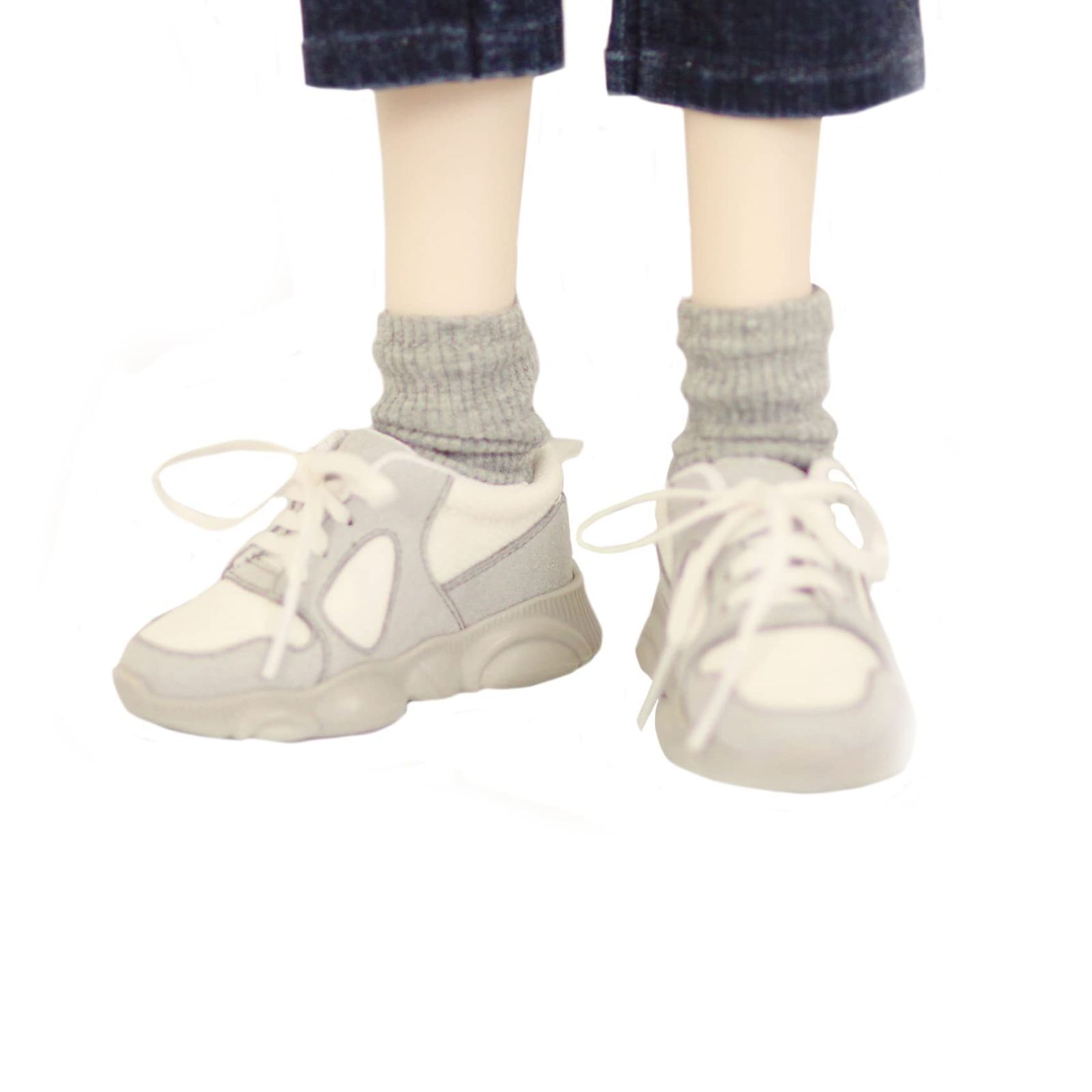 【Petite Marie】1/3 DD対応 スニーカー グレー くまちゃんソール 60cmドール 靴 ランニングシューズ BJD 人形用【プティットマリエ】[No.0140]