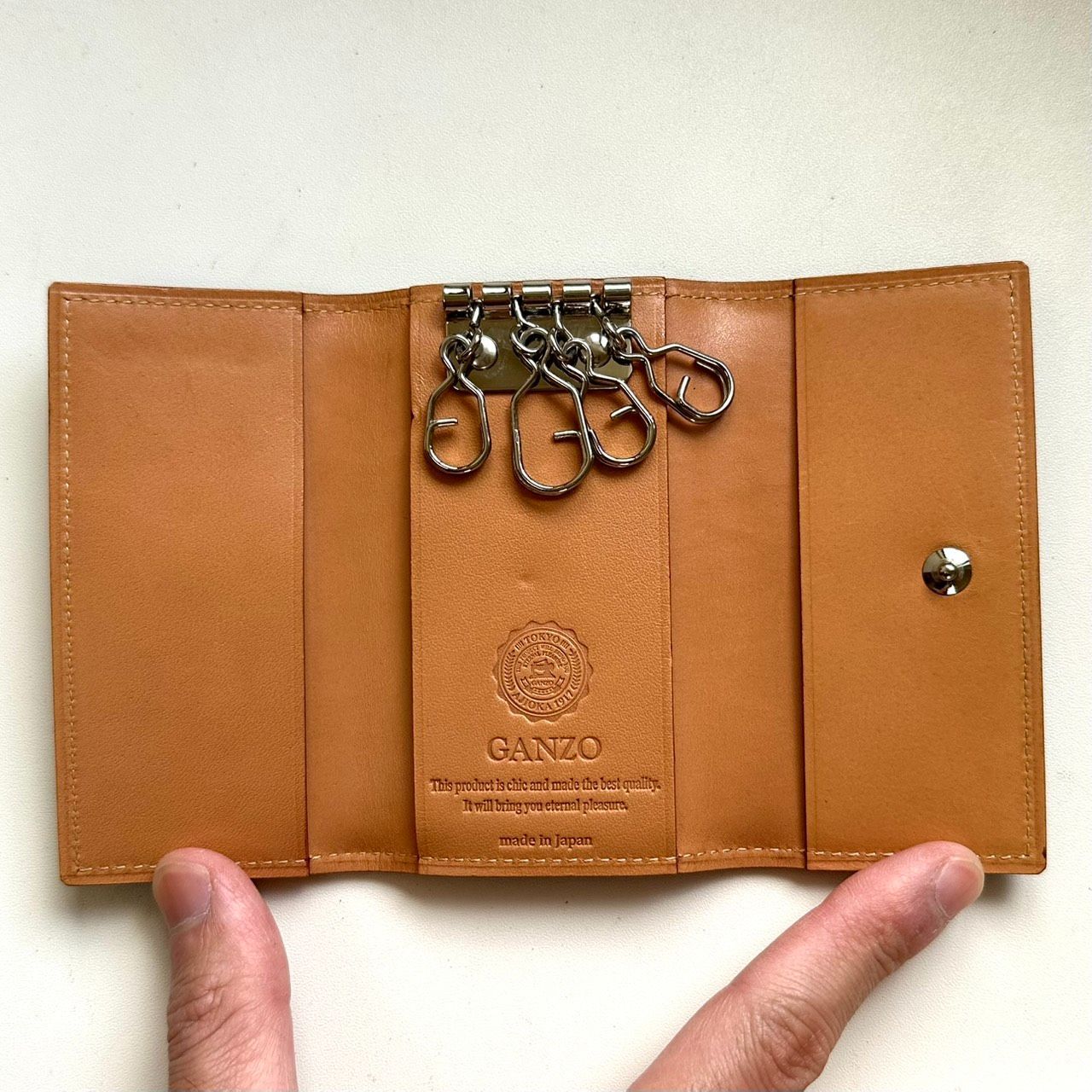 GANZO ダークブラウン キーケース GANZO ダークブラウン レザー キー