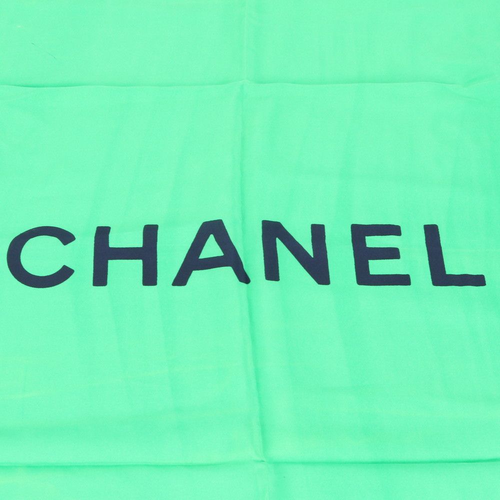 極美品 シャネル ストール スカーフ 大判 カーキ ココマーク ストライプ柄 CHANEL - 極美品 シャネル ストール スカーフ 大判 カーキ ココ