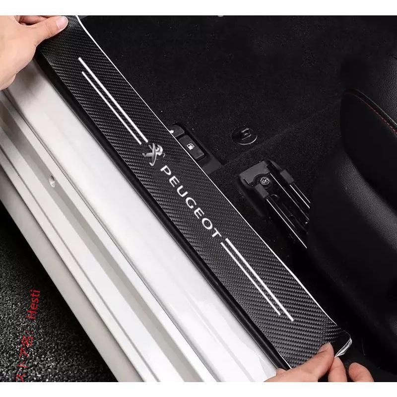 高品質 プジョー ロゴ サイド ドア ステップ スカッフプレート 保護ステッカー シール 汎用品 4枚セット 208 308 5008 3008 2008