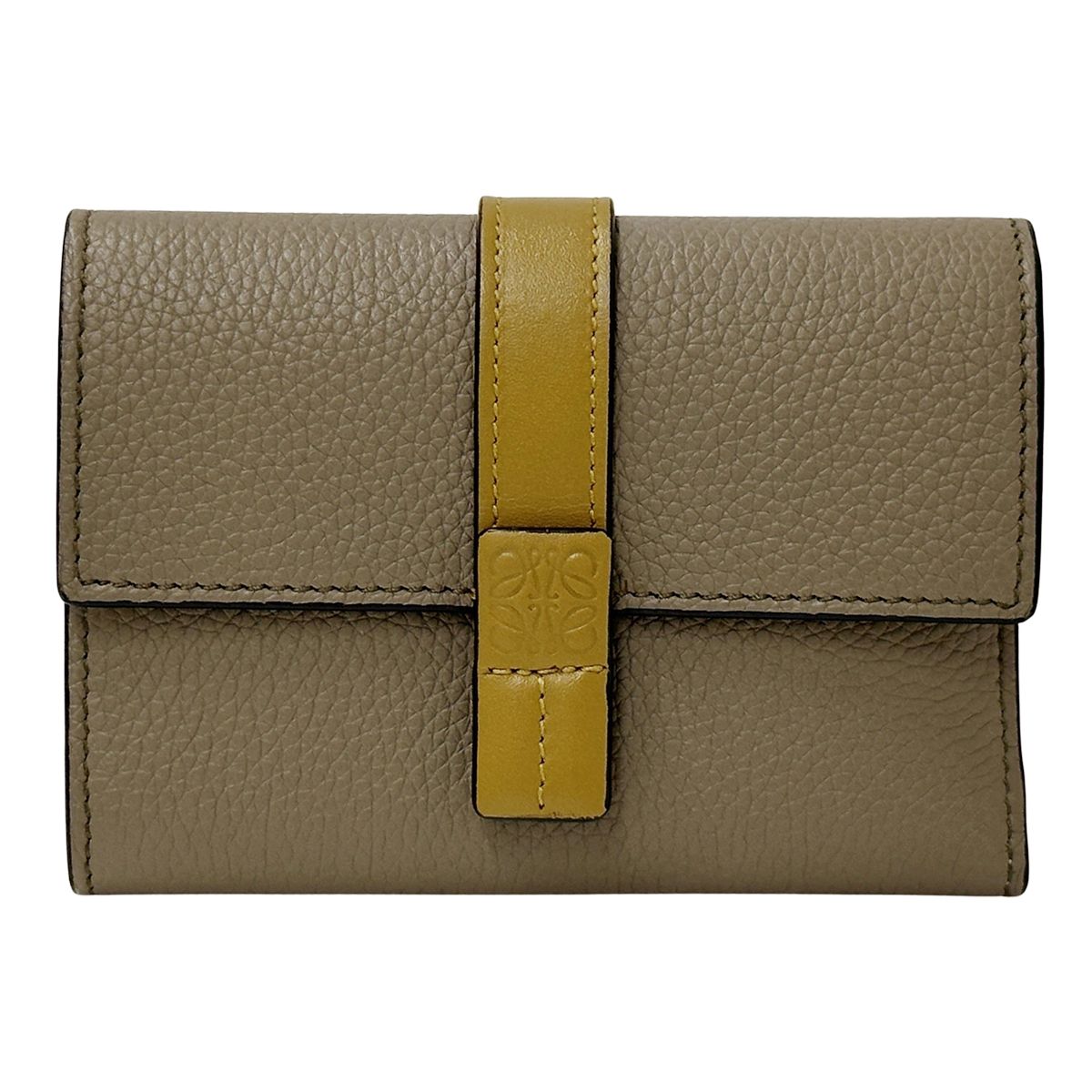 ロエベ LOEWE 財布 レディース ブランド 三つ折り財布 レザー バーティカルウォレット カーキ マスタード グレー 上品 おしゃれ コンパクト