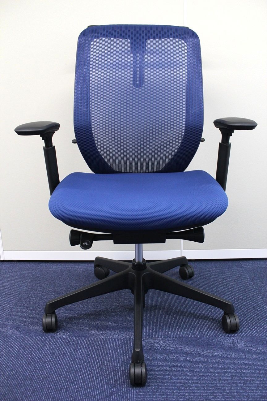 オカムラ シルフィー ハイバック 可動肘 ハンガー ブルー はじく 