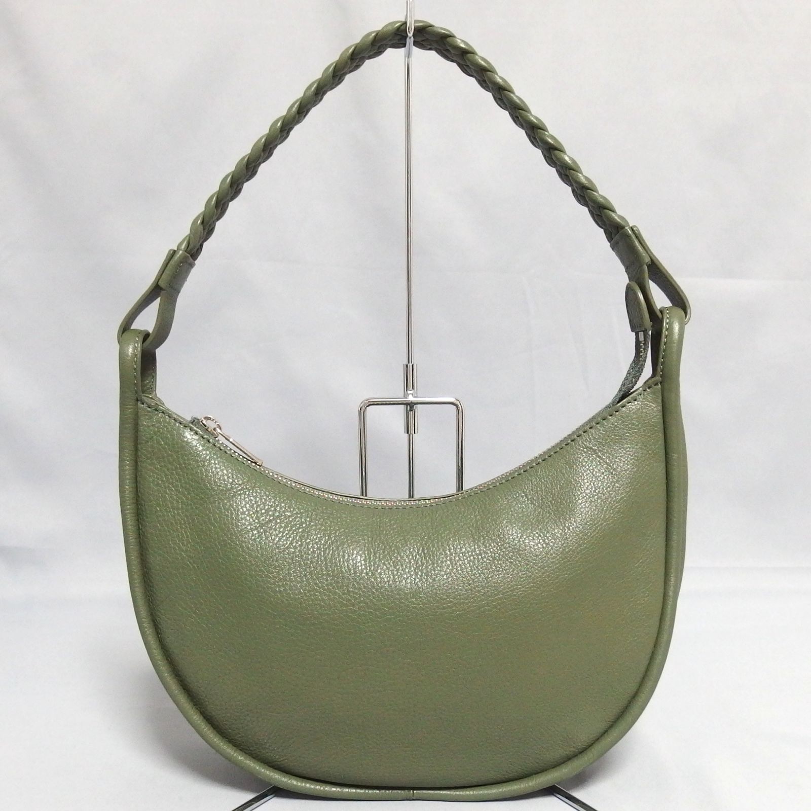 美品☆MOTHERHOUSE Round Moon 2Way Hand レザー カーキ ショルダー 