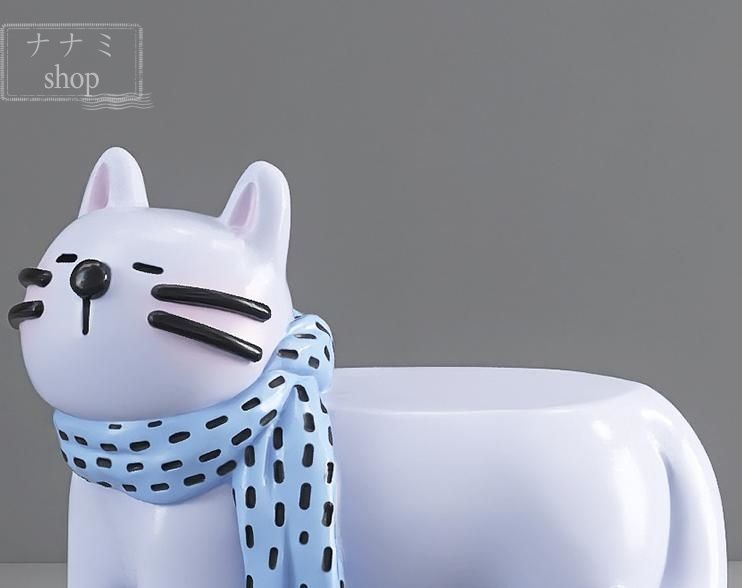 クリームスタイルの大きな猫のサイドテーブルフロアオーナメントホームアクセサリーポーチ装飾靴ベンチテレビキャビネットの隣の新築祝い